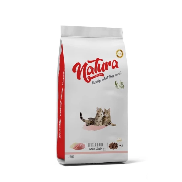 Natura Kitten Starter Hamile ve Yavru Kediler için Düşük Tahıllı Yavru Kedi Başlangıç Maması 2,25kg ürün görseli 1