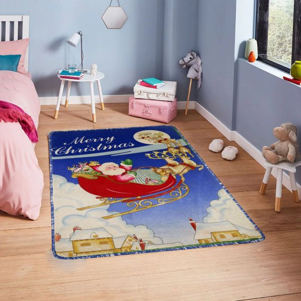 Myfloor Merry Christmas ve Santa Claus Temalı Halı 80 x 120 cm ürün görseli 1