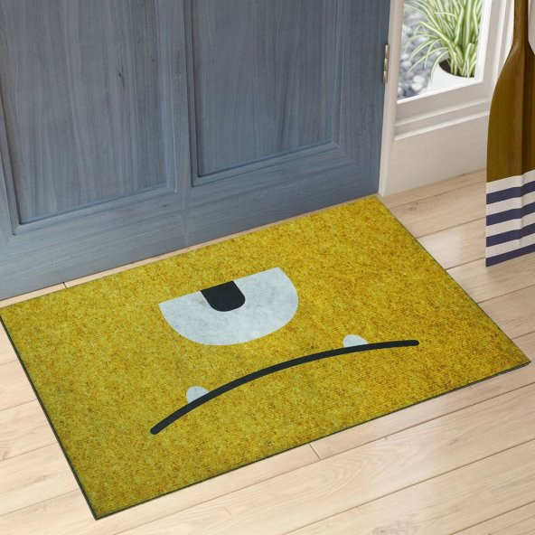 Canavar Emoji Çift Taraflı Kauçuk Kapı Önü Paspası ürün görseli 1