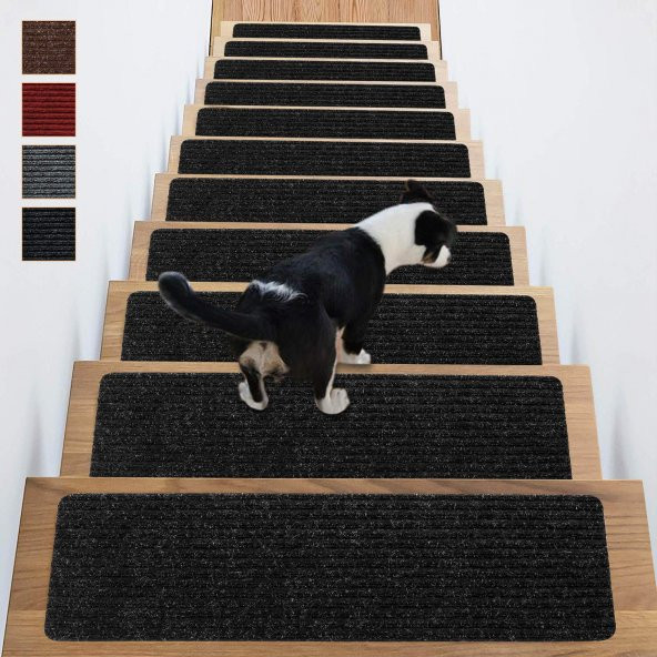 Stepmat Kaymaz Tabanlı ve Yıkanabilir Merdiven Basamak Halısı ürün görseli 1