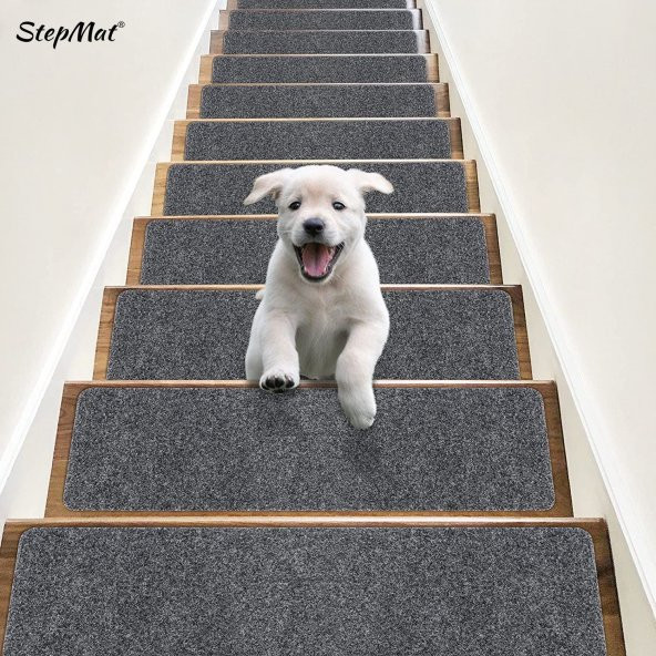 Stepmat Kaymaz Tabanlı ve Yıkanabilir Merdiven Basamak Halısı ürün görseli 1