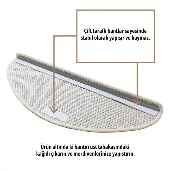 Stepmat Tufting Halıdan Basamak ve Merdiven Paspası - Resim 3