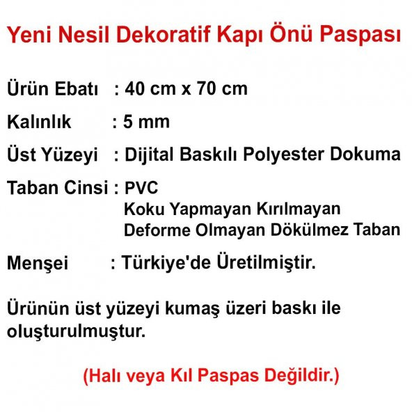 Welcome Yazılı Kauçuk Kapı Önü Paspası - Resim 2