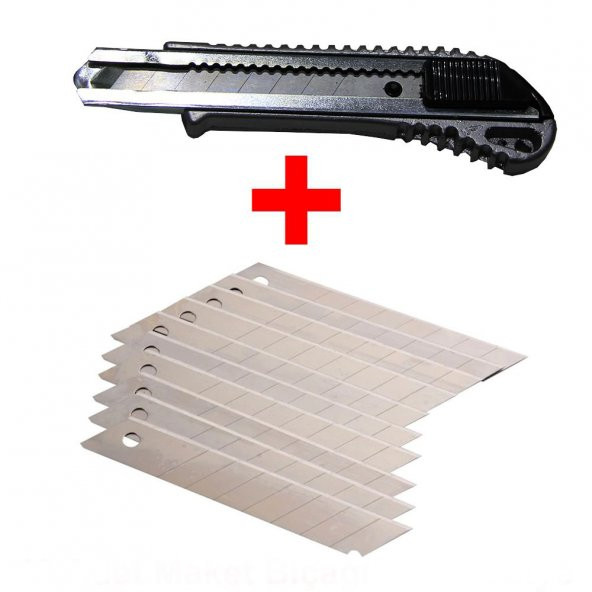Alüminyum Maket Bıçağı  +  10lu Maket Bıçağı Ucu Hediyeli ürün görseli 1
