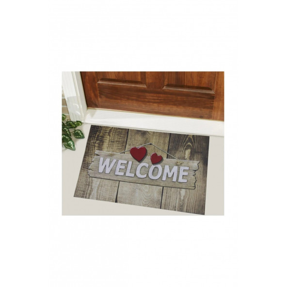 Welcome Yazılı Kauçuk Kapı Önü Paspası - Resim 3