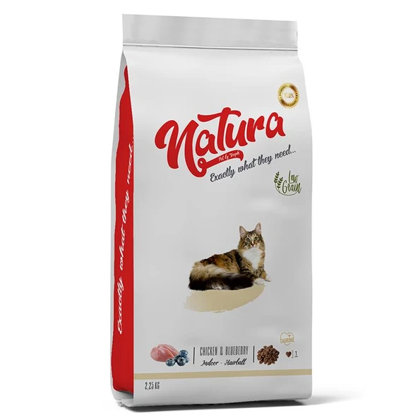 Natura Chicken Blueberry Indoor Hairball Cat Food 2,25 Kg ürün görseli 1