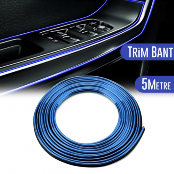 Araç İçi Dekoratif Torpido Ve Kapı Döşeme Fitili Neon Ip 5 Metre Mavi ürün görseli 1
