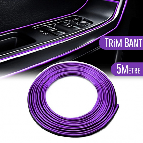 Araç İçi Dekoratif Torpido Ve Kapı Döşeme Fitili Neon Ip 5 Metre Mor ürün görseli 1