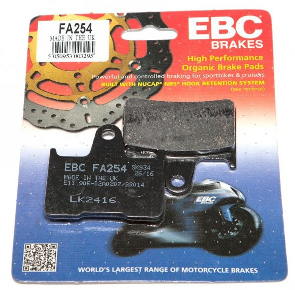 Ebc Fa254 2014-2021 Harley-Davidson Sportster Forty-Eight Arka Fren Balatası ürün görseli 1