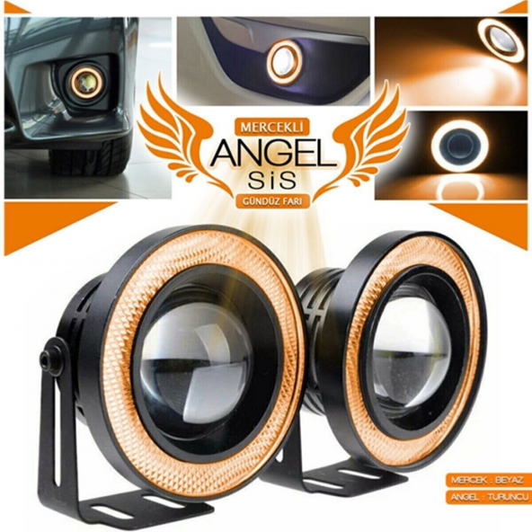 Universal Mercekli Led Angel Sis Farı, 76mm Turuncu ürün görseli 1