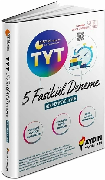 Aydın Yayınları TYT 5 Fasikül Tamamı Video Çözümlü Deneme ürün görseli 1