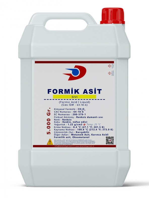 Dolar Kimya Formik Asit - 5 Kg (Perstorp İsveç,Formic Acid CAS 64-18-6) ürün görseli 1