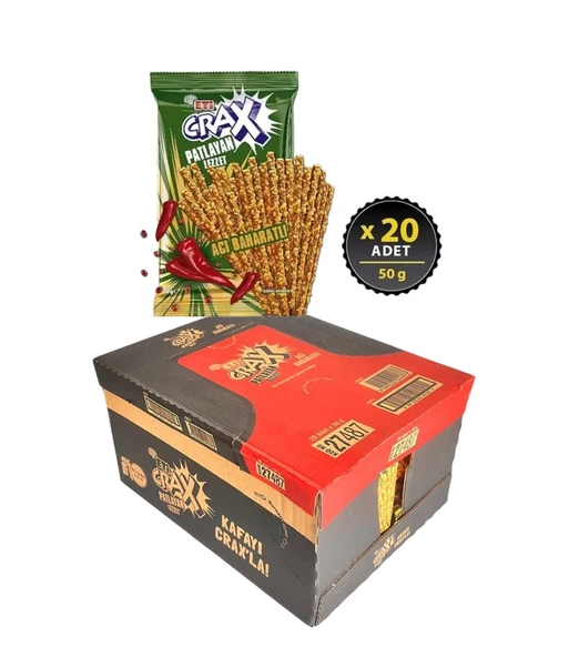 Eti Crax Patlayan Lezzet Acı Baharatlı Kraker 50 gr 20 Adet ürün görseli 1