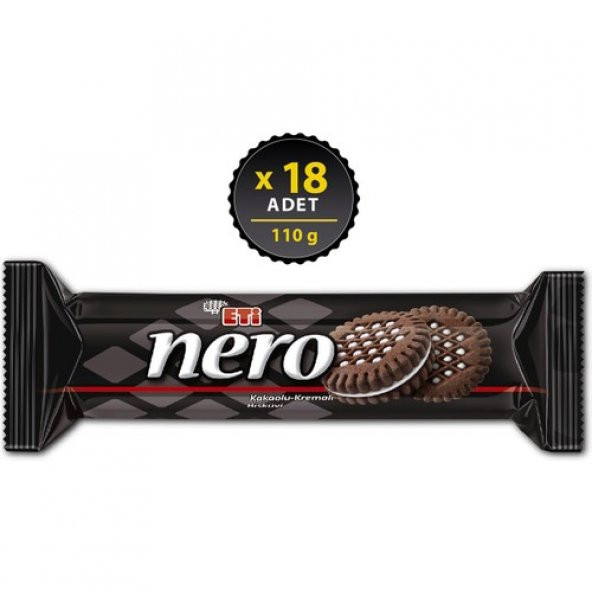 Eti Nero Kakaolu Kremalı Bisküvi 110 g x 18 Adet ürün görseli 1