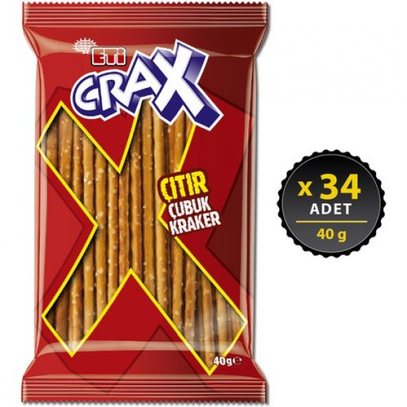 Eti Crax Sade Çubuk Kraker 40 g x 34 Adet ürün görseli 1