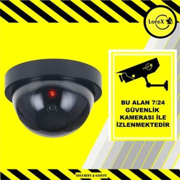 Lorex Lr-Sk04 Caydırıcı Dome Kamera + Kamera İle İzlenmektedir Levhası ürün görseli 1