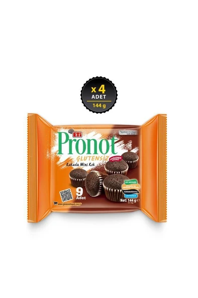 Eti Pronot Glutensiz Kakaolu Mini Kek 144 g x 4 Adet ürün görseli 1