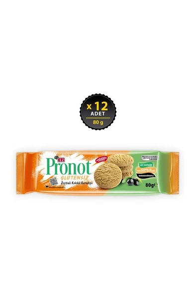 Eti Pronot Zeytinli Kekikli Glutensiz Kurabiye 80 g x 12 Adet ürün görseli 1