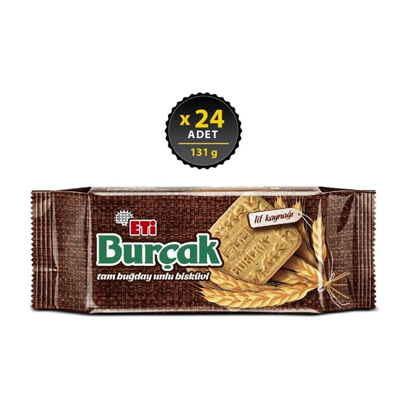 Eti Burçak Tam Buğday Unlu Bisküvi 131 g x 24 Adet ürün görseli 1