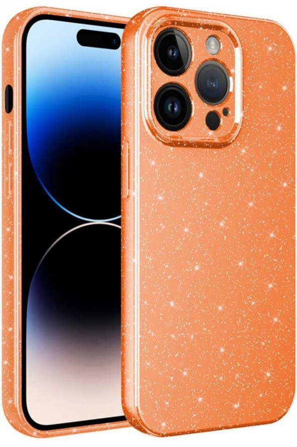 iPhone 14 Pro Max Kılıf Kamera Korumalı Simli Parıltılı Lüks ürün görseli 1