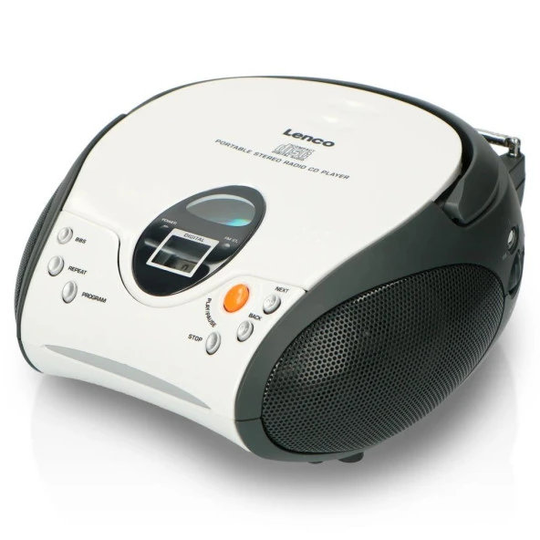 LENCO SCD-24 BEYAZ - CD ÇALARLI TAŞINABİLİR Müzik Seti STEREO FM RADYO - BEYAZ ürün görseli 1