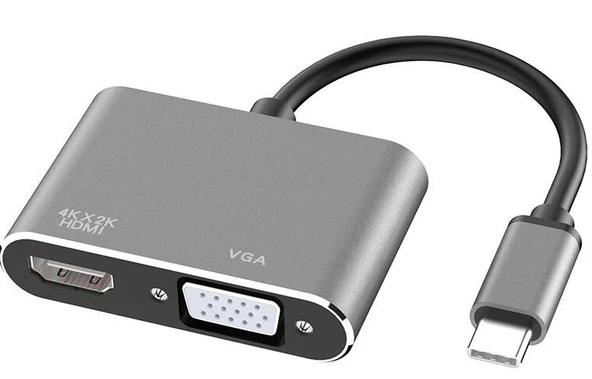 Usb Type C To Hdmi Vga 3.1 4k Çevirici Dönüştürücü Adaptör ürün görseli 1