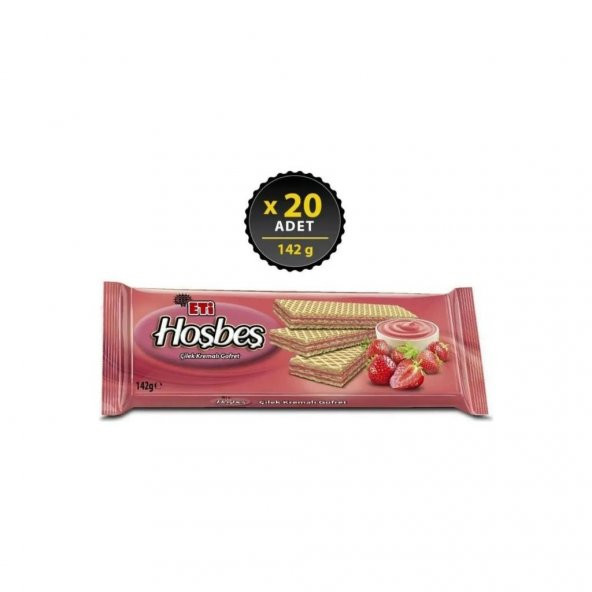 Eti Hoşbeş Çilek Kremalı Gofret 142 g x 20 Adet ürün görseli 1