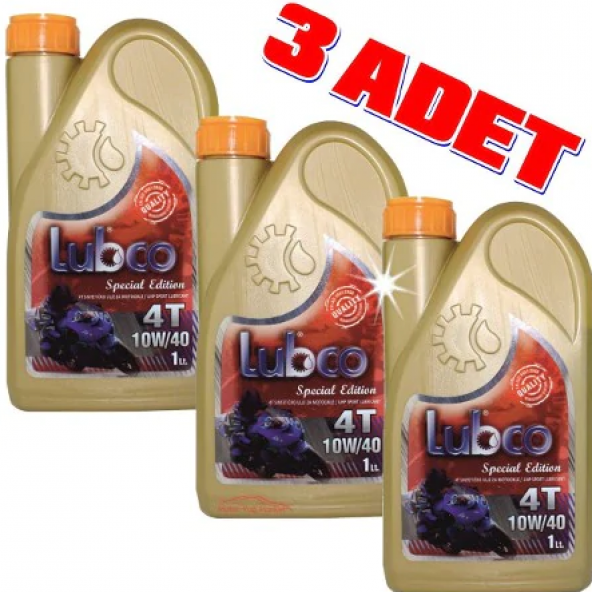 Lubco 4T 10W/40 1 Litre 4 Zamanlı MotoSiklet Yağı(3 ADET) ürün görseli 1