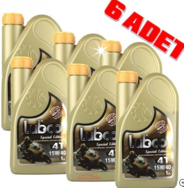 Lubco 4T 15W40 1 Litre 4 Zamanlı Motosiklet Yağı 6 ADET ürün görseli 1