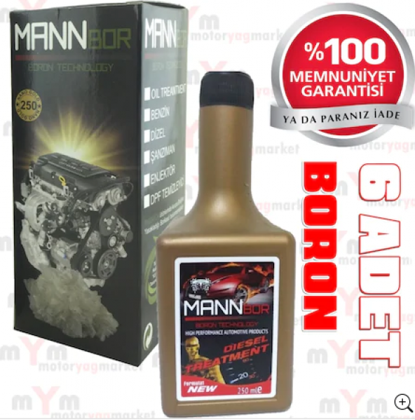 MannBor Boron Teknoloji Dizel Mazot Yakıt Katkısı 250ML x6 ADET ürün görseli 1