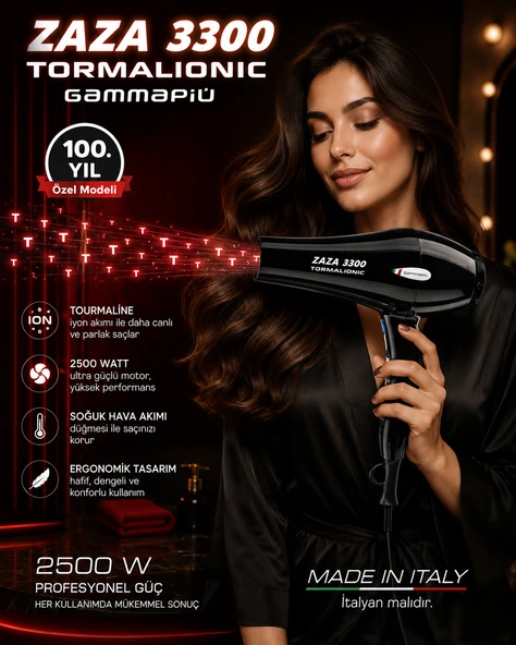 Gamma Piu Zaza 3300 100. Yıl Özel 2500 W İyonlu Saç Kurutma Makinesi ürün görseli 1