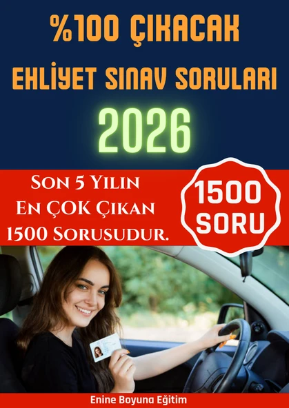 %100 Yüzde Yüz Çıkacak Ehliyet Soruları-1500 Soru ürün görseli 1