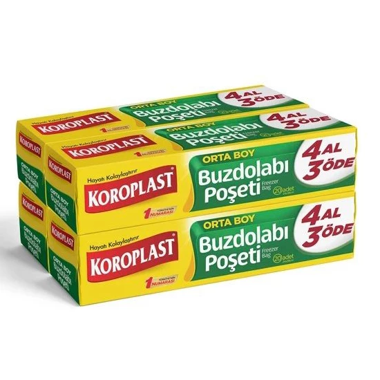 Koroplast Orta Boy Buzdolabı Poşeti 80'li 3+1 ürün görseli 1