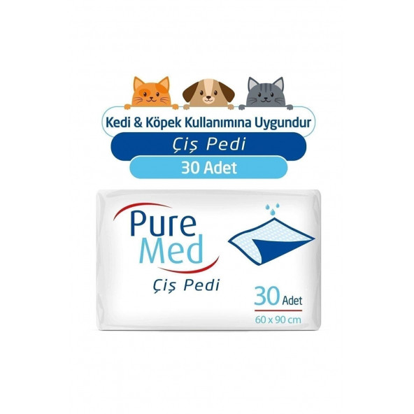 Puremed 60X90 Cm 30'Lu Kedi Köpek Çiş Pedi ürün görseli 1