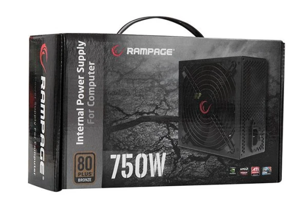 Rampage Rmp-750-80Pb 750W 14Cm Siyah Fan 80 Plus Bronze Aktif Pfc Power Supply ürün görseli 1