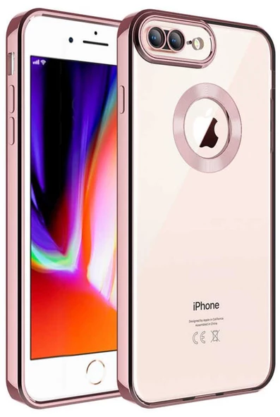iPhone 7 Plus Kılıf Köşeleri Renkli Şeffaf Kamera Korumalı Silikon Luxury Kapak ürün görseli 1