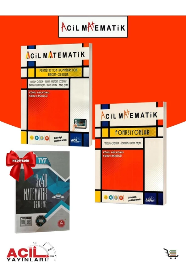Acil Yayınları Permütasyon-Kombinasyon-Binom-Olasılık-Fonksiyonlar Çıkmış Sorular Hediyeli 3 Kaynak ürün görseli 1