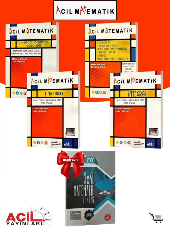 Acil Yayınları Matematik Permütasyon-Polinom-Limit-İntegral Çıkmış Sorular Hediyeli 5 Kaynak ürün görseli 1