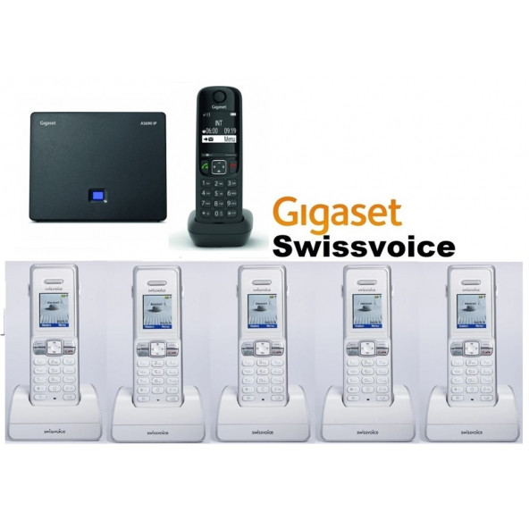 Gigaset AS690 IP 6 Dahili Swissvoice Kablosuz Telefon Santrali ürün görseli 1