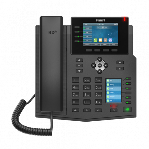 Fanvil X5U Renkli Ekran IP Telefon (PoE)-Siyah ürün görseli 1