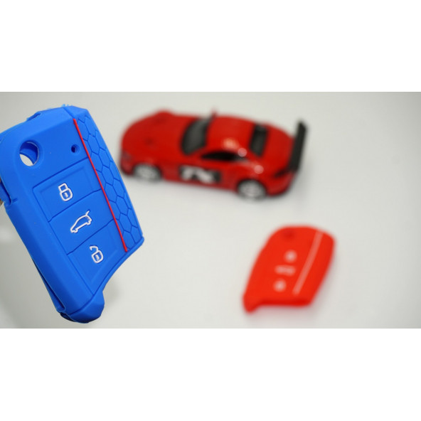 Seat Leon ibiza Ateca Silikon Anahtar Kırmızı Mavi Kılıf Seti ürün görseli 1