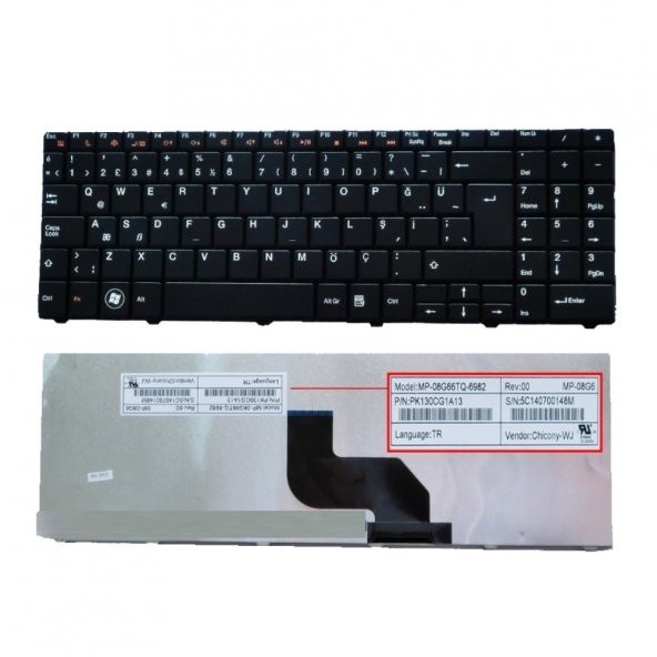 Casper Nirvana SP15 SP15 NBLB5 Notebook Klavyesi - Siyah TR - Resim 3