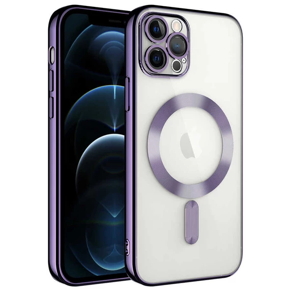 Vendas iPhone 13 Pro Max Uyumlu (13 Pro Max) Demre Serisi Kamera Korumalı Magsafe Wireless Şarj Özellikli Elektroplated Kılıf ürün görseli 1