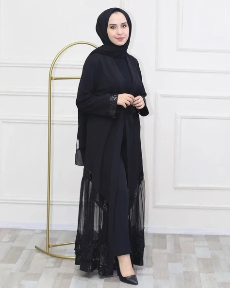 Modatalika Yeni sezon Kadın Ferace Abaya - Resim 10