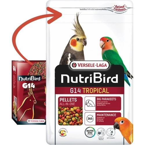 Nutribird G14 Tropıcal Paraket Pelet Yem 1kg Skt: 07/2027 ürün görseli 1