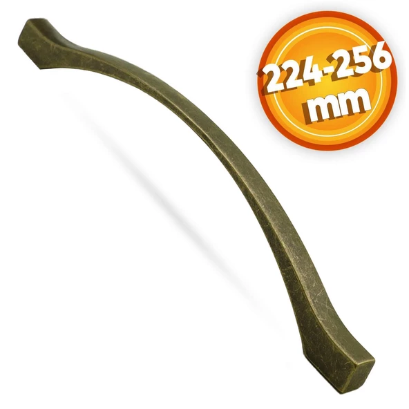 Kartaca 224-256 mm Eskitme Antik Sarı Metal Mobilya Mutfak Çekmece Dolap Dolabı Kulpu Kulbu Kulpları ürün görseli 1