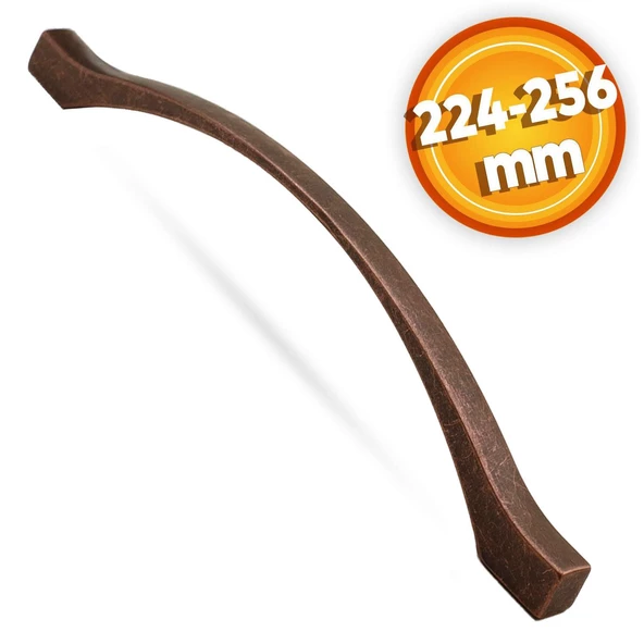 Kartaca 224-256 mm Eskitme Antik Bakır Metal Mobilya Mutfak Çekmece Dolap Kulpu Kulbu Kulpları ürün görseli 1