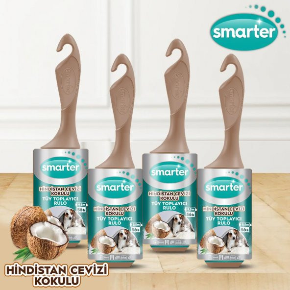 SMARTER HİNDİSTAN CEVİZİ KOKULU TÜY TOPLAYICI RULO 4 LÜ KEDİ KÖPEK ürün görseli 1