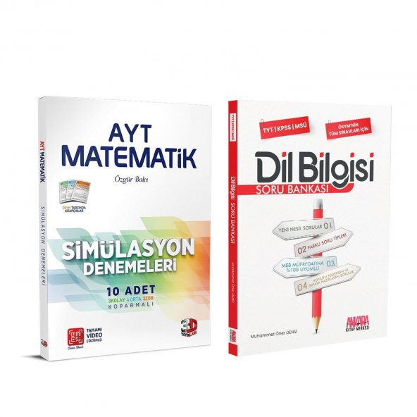 3D AYT Matematik Deneme ve AKM Dil Bilgisi Soru Bankası Seti 2 Kitap ürün görseli 1