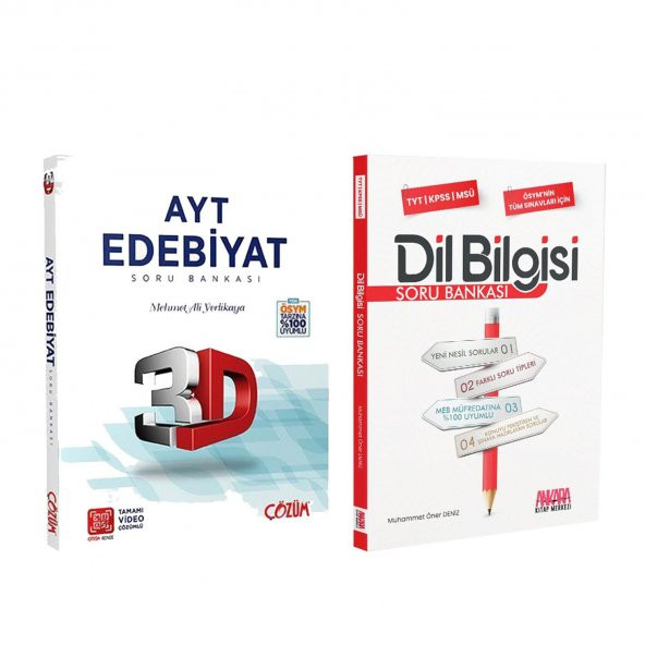 3D AYT Edebiyat ve AKM Dil Bilgisi Soru Bankası Seti 2 Kitap ürün görseli 1